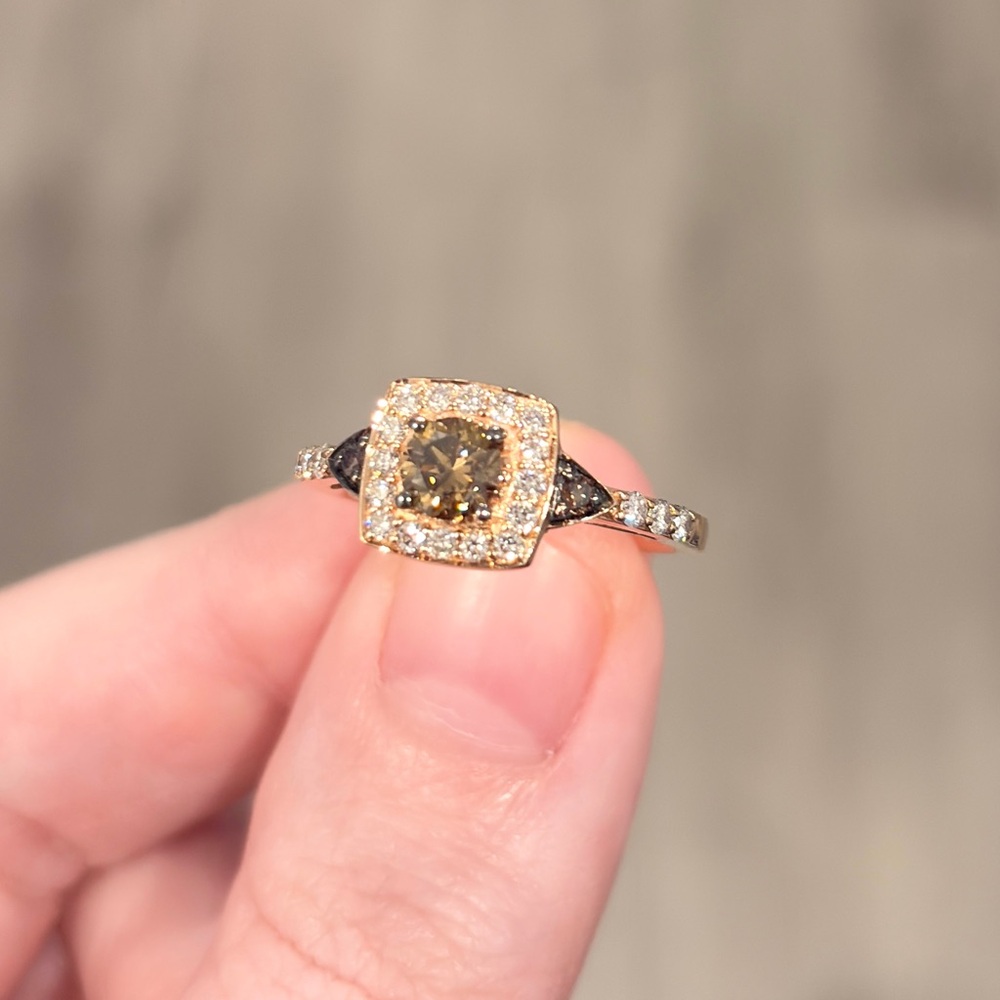 LeVian Chocolate Diamond Ring: 14K Rose Gold, SI2 Brown Diamond Solitaire - Picture 10 of 14